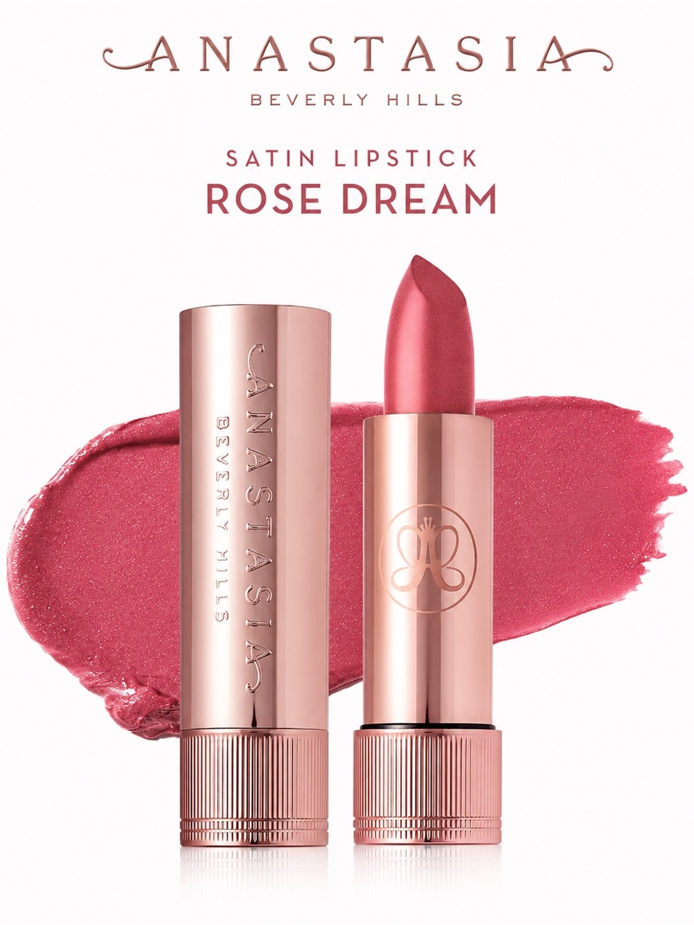 Anastasia Beverly Hills Satin Lipstick Rose Dream Full Size NIB